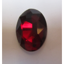 Oval Faceted Glass Cabochon 18 x 25 mm Dark Ruby- 1 pc
