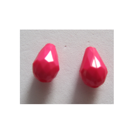 Goccia sfaccettata in acrilico 12x8 mm Fuchsia - 2 pz