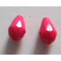 Goccia sfaccettata in acrilico 12x8 mm Fuchsia - 2 pz