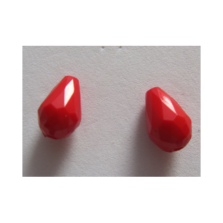Goccia sfaccettata in acrilico 12x8 mm Red - 2 pz
