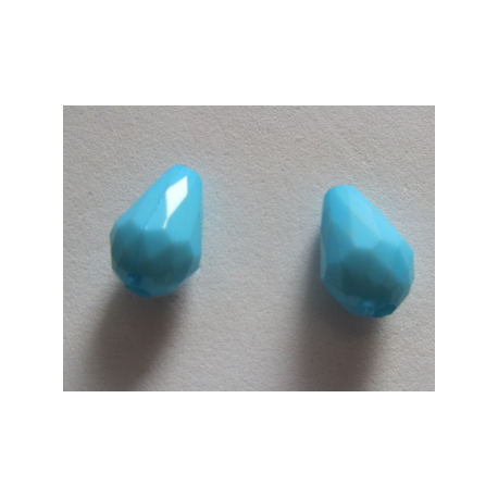 Goccia sfaccettata in acrilico 12x8 mm Turquoise Blue - 2 pz
