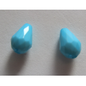 Goccia sfaccettata in acrilico 12x8 mm Turquoise Blue - 2 pz