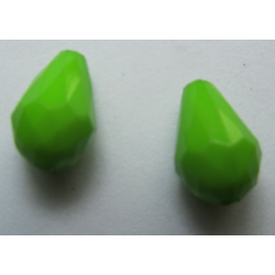 Acrylic Faceted Drops 12x8 mm Pea Green - 2 pcs