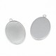 Oval Pendant Stainless Steel Cabochon Setting 29x18,5 mm , fits 25x18 mm Cabochon - 1 pc