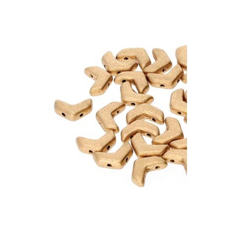 Chevron Duo 10 x 4 mm Light Gold Mat - 15 Pz