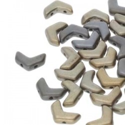 Chevron Duo 10 x 4 mm Grey Rainbow - 15 Pz
