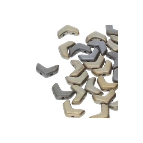 Chevron Duo 10 x 4 mm Grey Rainbow - 15 Pz
