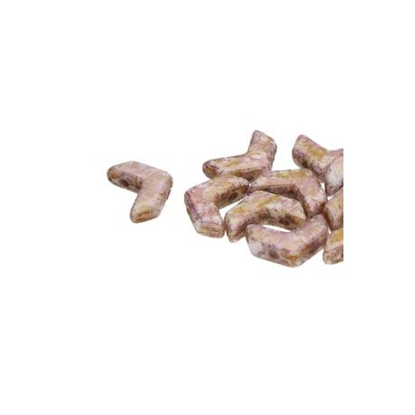 Chevron Duo 10 x 4 mm Opaque Lila Gold Luster - 15 Pz