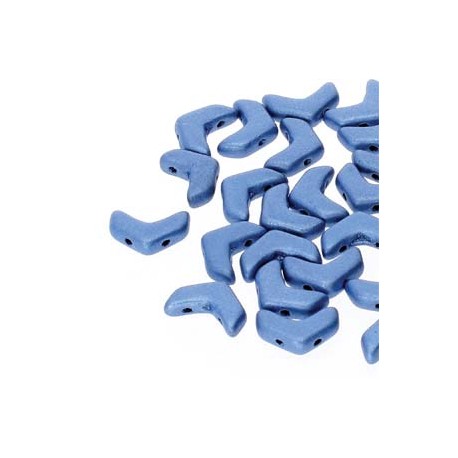 Chevron Duo 10 x 4 mm Metallic Mat Blue - 15 Pz