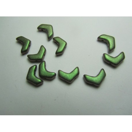 Chevron Duo 10 x 4 mm Polychrome Sage & Citrus - 15 Pz