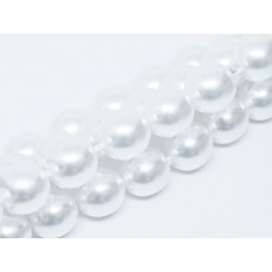 Glass Pearls 12 mm White - 10 pcs