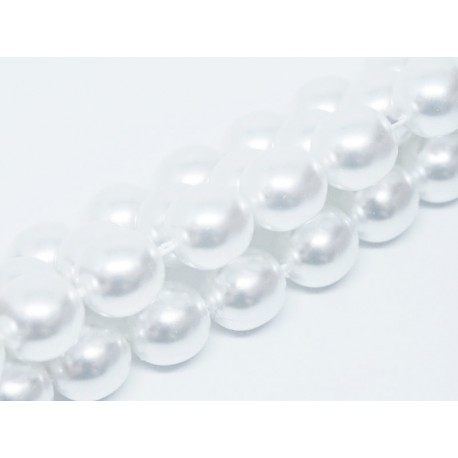 Perle Cerate in Vetro 12 mm White - 10 Pz