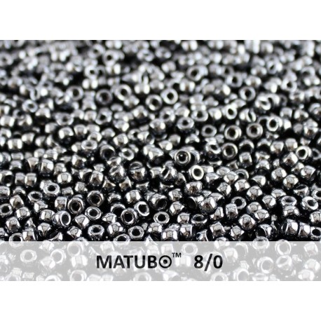 Perline Matubo 8/0 Jet Hematite - 10 g