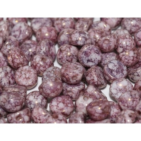 Cabochon Doppio Foro 6 mm Opaque Teracota Purple - 10 pz