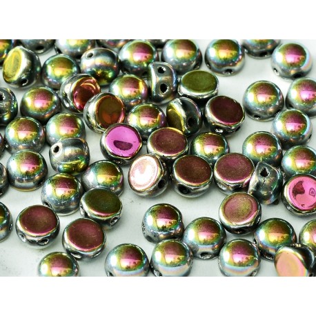 Cabochon Doppio Foro 6 mm Jet Vitrail Full - 10 pz
