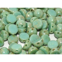 2-hole Cabochon 6 mm Opaque Jade - 10 pcs