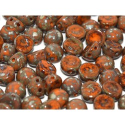 2-hole Cabochon 6 mm Opaque Hyacinth Picasso - 10 pcs