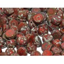 Cabochon Doppio Foro 6 mm Opaque Red Picasso - 10 pz