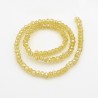 Rondelle Sfaccettate in Vetro 3 x 2 mm Light Khaki AB - 1 Filo da circa 100 pz