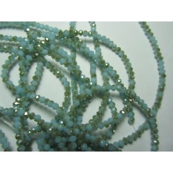 Glass Faceted Oval Beads 3 x 2 mm Light Turquoise 1/2 AB - 1 Strand of about 100 pcs