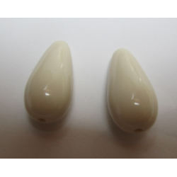 Resin Drops Luster Effect 23x11 mm Light Beige - 2 pcs