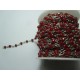Catena Rosario Argentata Rondelle Rosso Scuro 4x3 mm - 50 cm