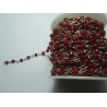 Catena Rosario Argentata Rondelle Rosso Scuro 4x3 mm - 50 cm