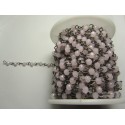 Catena Rosario Gunmetal Rondelle Rosa Chiaro 4x3 mm - 50 cm