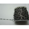 Catena Rosario Acciaio , Perline Nere 2,5x2 mm - 50 cm