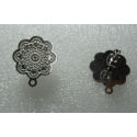Perno Acciaio Fiore Lavorato 15 mm con farfallina - 2 pz