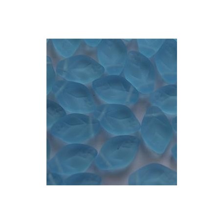 Perline Leaves 12x7 mm Aquamarine Mat - 20 pz