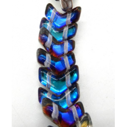 Chevron Duo 10 x 4 mm Jet Full Vitrail - 15 Pcs