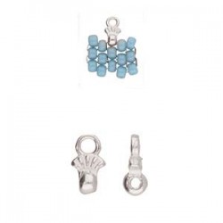 Cymbal Pilos 8/0 Bead Ending Antique Silver Tone - 2 pcs