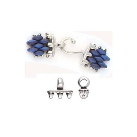 Cymbal Mesaria III Chiusura completa per Superduo Color Argento Anticato - 1 pz