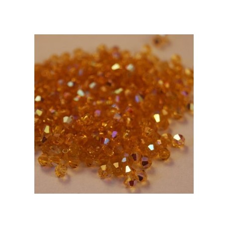 Bicono Cristallo Ceco 3 mm Topaz AB - 30 pz