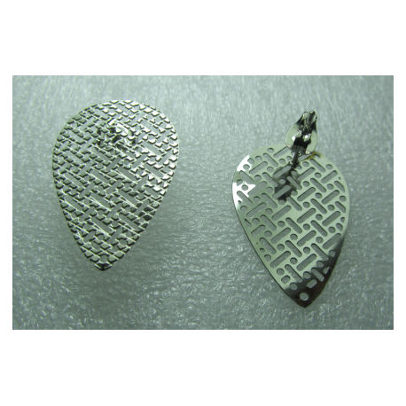 Perno Acciaio Goccia Traforato 25x18 mm Lucido con Farfallina - 2 pz