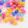 Perle Tonde in Acrilico, Trasparenti, Finitura AB, 5 mm Colori Misti - 50 pz
