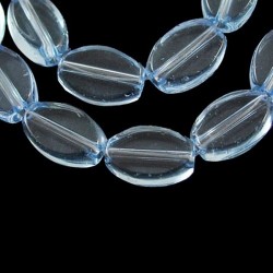 Oval Glass Beads 6x9,5 mm Transparent Light Blue - 10 pcs