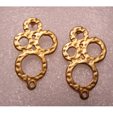 Perno in Zama 4 Cerchi Burattati 32x19 mm Color Oro Opaco - 2 pz