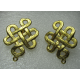 Perno in Zama Tipo Nodo Celtico Grande 30x23 mm Color Oro - 2 pz