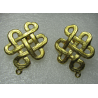 Perno in Zama Tipo Nodo Celtico Grande 30x23 mm Color Oro - 2 pz