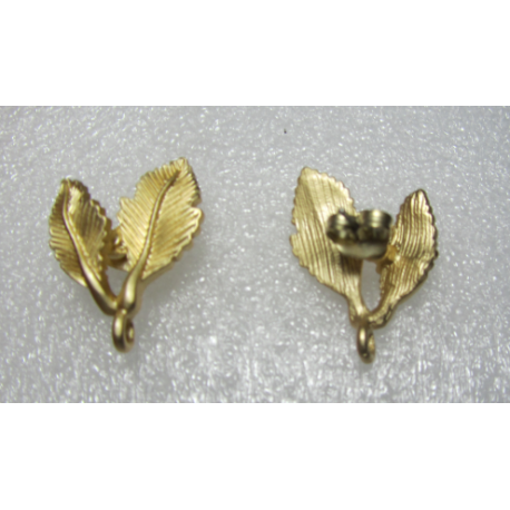 Perno in Zama 2 foglie 24x17 mm Color Oro Opaco - 2 pz