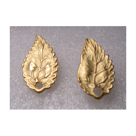 Perno in Zama Foglia 29x14 mm Color Oro Opaco - 2 pz