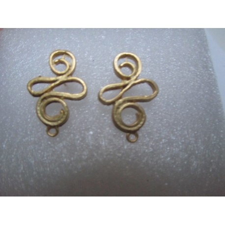 Perno in Zama Fantasia 28x19 mm Color Oro Opaco - 2 pz