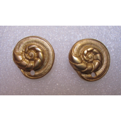 Zamak Snail Ear Stud 20 mm Gold Mat Color- 2 pcs