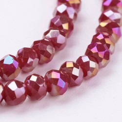 Glass Faceted Oval Beads 3.5~4x2.5~3 mm Cadet Blue AB - 1 Strand of about 150 pcs