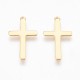 Pendente /Charm Croce Acciaio 23x12,5x0,7 mm Color Oro - 10 pz