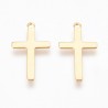 Pendente /Charm Croce Acciaio 23x12,5x0,7 mm Color Oro - 10 pz
