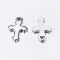 Pendente /Charm Croce Acciaio 12x7x1 mm - 10 pz