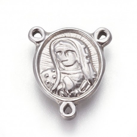 Link/connettore Acciaio Rosario Vergine 14x12x2 mm - 1 pz